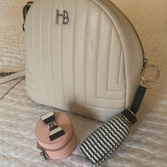 Henri Bendel Striped Leather  Bag/backpack tassle - Picture 2 of 5
